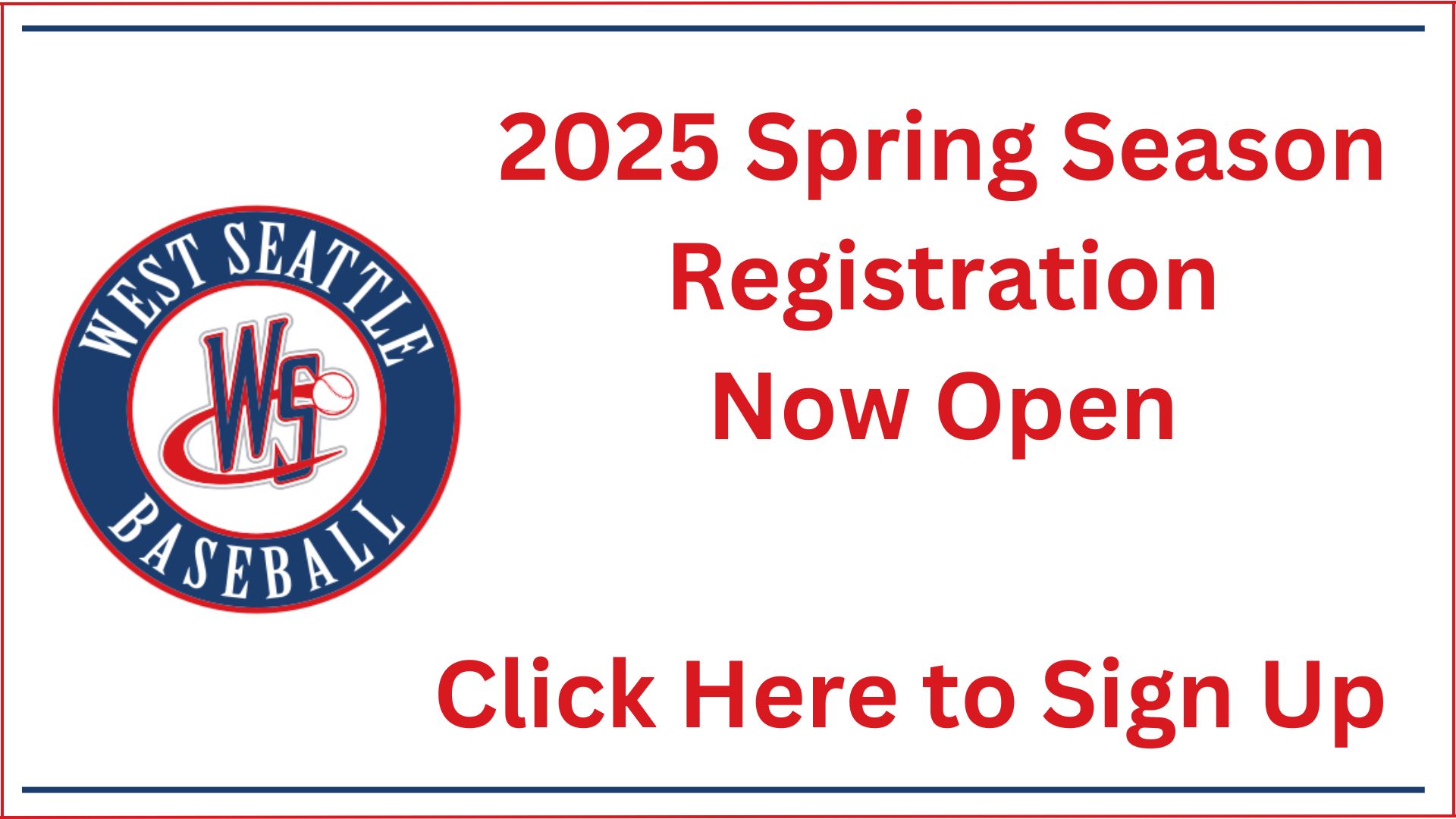 2025 Spring Registration Now Open - Click here to sign up