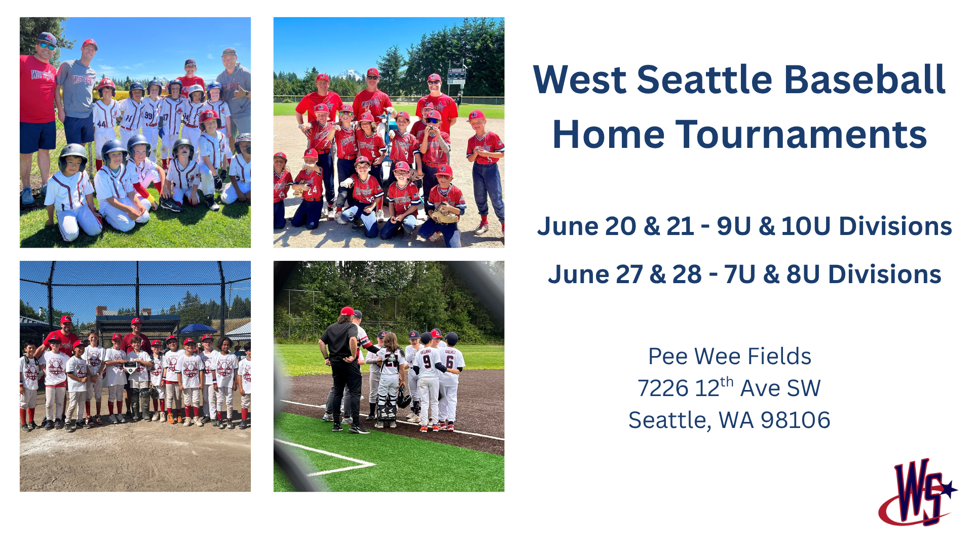2026 West Seattle Baseball Home Tournaments